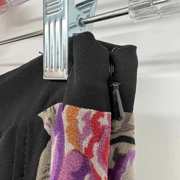 MinkPink Long Skirt Women's Sz XS Black Purple Rose Allover Floral Print Sheer - Picture 4 of 5